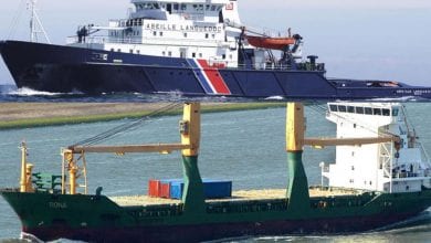 Cargo ship taken on tow, English Channel UPDATE