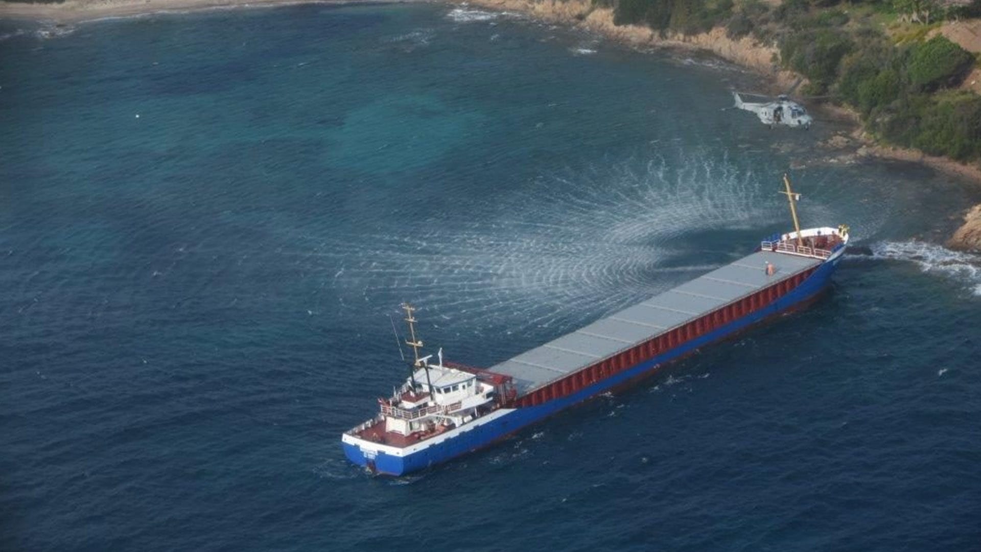 Freighter Runs Aground off Corsica, France