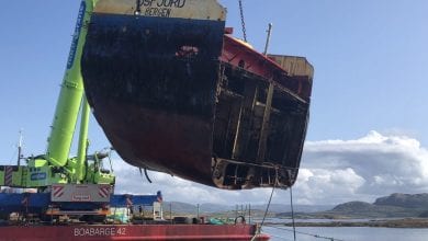 Norway: Wreck of Grounded Cargo Ship Cut Up and Removed