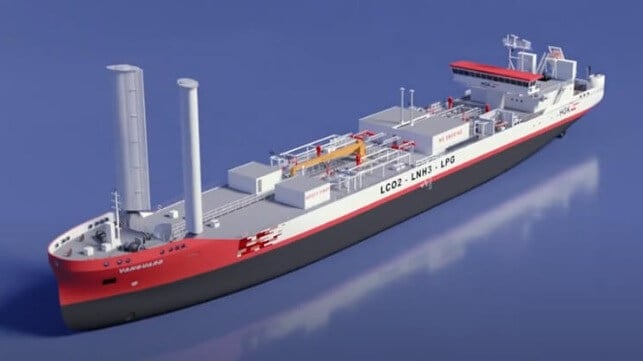 Design Concept for Large River-Sea Tanker for LCO2 and Ammonia ...